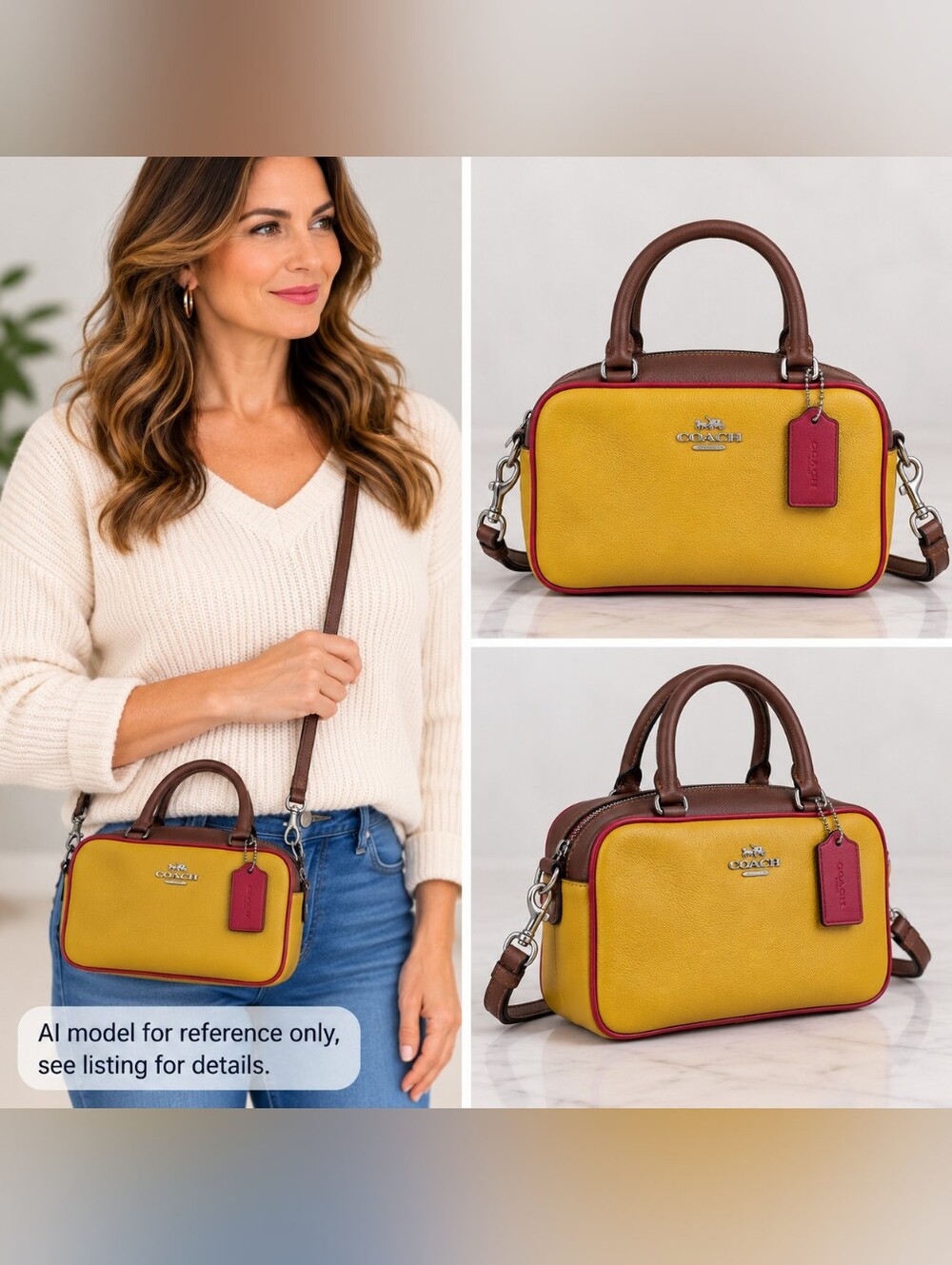 Coach Mustard Colorblock Mini Satchel Crossbody B6
